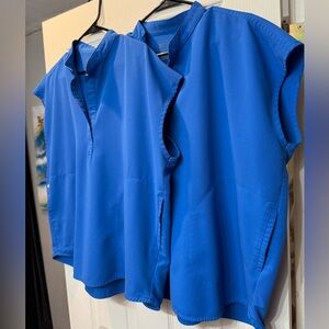FIGS. Set of 2 Large Rafaela Tops. Royal Blue (Baptist Blue)